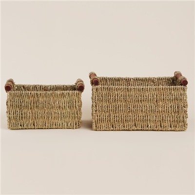 Корзины для хранения SL Home, плетёные, ручной работы, 2 шт., 23×13×14 см, 29×19×16 см