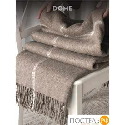 DOME ЙЕРК Плед беж. 140х200+10х2 см, 1 пр., 52% акрил, 48% шерсть, 350 г/м2