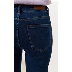 Джинсы утеплённые женские на флисе F322-0135W d.blue