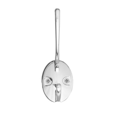 Крючок мебельный ТУНДРА TKd=002 LIGHT, двухрожковый, хром, 4 шт. TMP