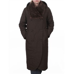 A617 BROWN Пальто зимнее женское (верблюжья шерсть, 120 гр. холлофайбер)