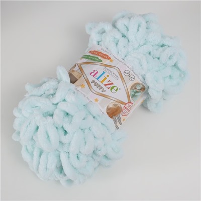 Плюшевая пряжа для вязания руками ALIZE, Puffy, 100 % микрополиэстер, 9 м/100 г, (15 айсберг)