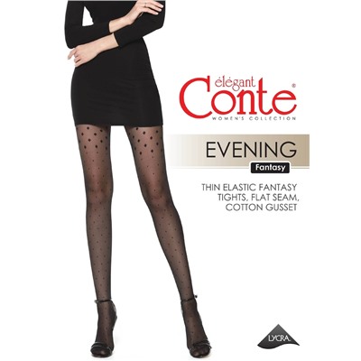 CONTE EVENING Колготки женские в точку с имитацией чулок