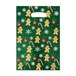 Набор пакетов подарочных новогодних 10 штук 25*17 см. ИМБИРНОЕ ПЕЧЕНЬЕ