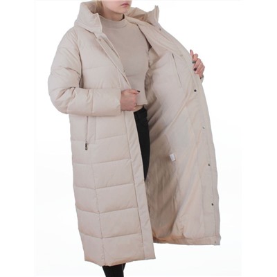 2338 BEIGE Пальто зимнее женское (200 гр. холлофайбер)