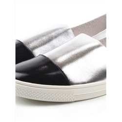 06-H1C-1MT BLACK/SILVER Туфли женские (натуральная кожа)