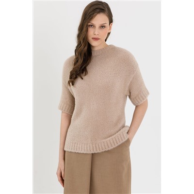 Блуза вязаная бежевого цвета