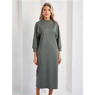 Платье трикотажное цвета хаки