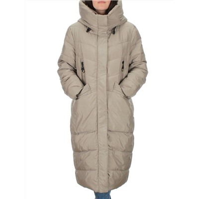 2077 GRAY/BEIGE Пальто зимнее женское (200 гр .холлофайбер)