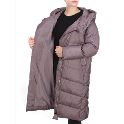 2118 GRAY/PURPLE Пальто зимнее женское MELISACITI (200 гр. холлофайбера)