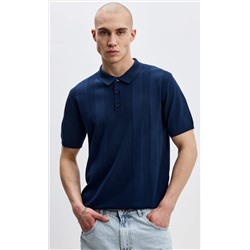 Футболка-поло F511-15702 d.blue