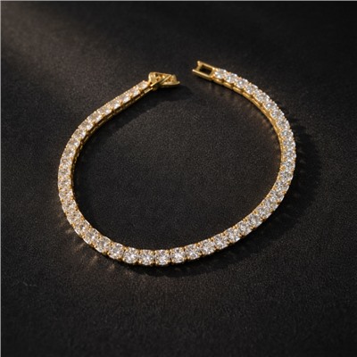 Браслет на руку с камнями бижутерия, цвет: золотистый и прозрачный, арт.012.115