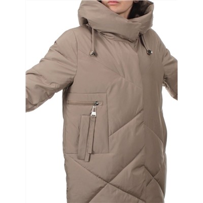 8825 DK. BEIGE Пальто зимнее женское (200 гр. холлофайбер)