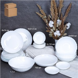 Столовый набор 26 предметов Классика с розетками 19 758578 (WHITE) (уп 2)