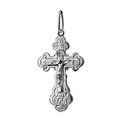 крест из серебра штампованный родированный