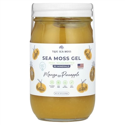 True Sea Moss, Гель с морским мохом, манго и ананас, 453 г (16 жидк. унц.)