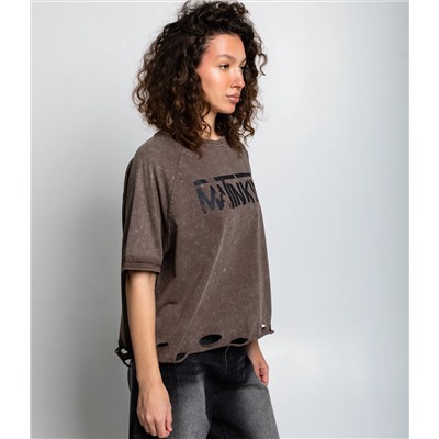 Футболка #КТ01537, коричневый