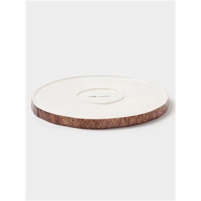 Тарелка Magistro Wood, d=25.3 см, фарфор, коричневая