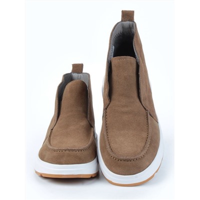01-5280-11 BROWN Ботинки демисезонные женские (натуральная замша, байка)