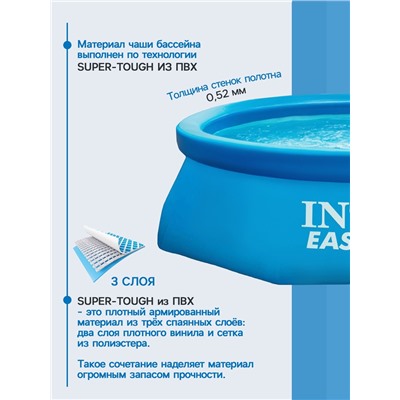 Бассейн надувной INTEX Easy Set, 244×61 см, круглый