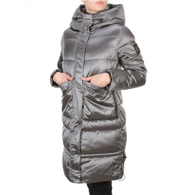 9106 DARK GREY Пальто зимнее женское  FLOWEROVE (200 гр. холлофайбера)