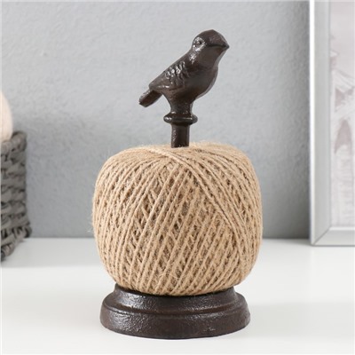 Фигурка - катушка для ниток «Птица на жёрдочке», чугун, 9×9×17.5 см