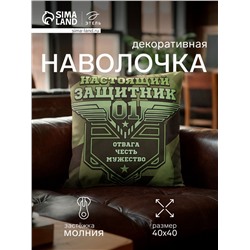 Наволочка декоративная «Этель. Настоящий защитник», 40×40 см