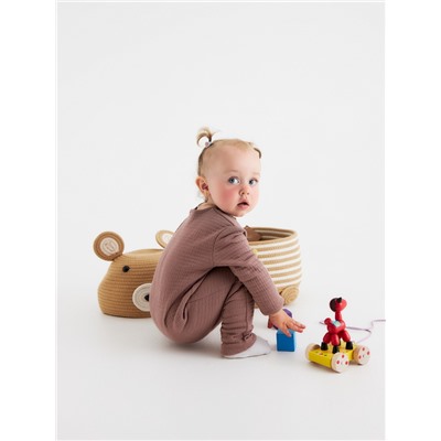 Корзина для игрушек SL Home «Медведь», плетёная, ручной работы, 25×26×41 см, коричневая