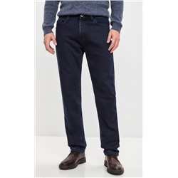 Джинсы мужские утепленные флисом  P121-0152W d.blue