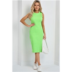 Платье-футляр трикотажное светло-зелёное без рукавов