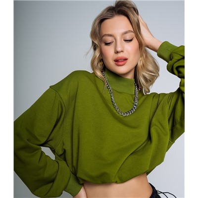 Свитшот #БШ1629, оливковый