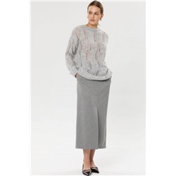 Юбка светло-серая с карманами