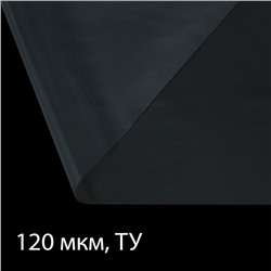 Плёнка полиэтиленовая 120 мкм, прозрачная, длина 10 м, ширина 3 м, рукав (1.5 м×2), Эконом 50%, Greengo