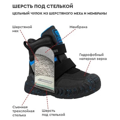 Ботинки зима Indigo Kids 74-0024A2 черн