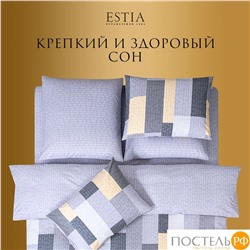 Estia ЭНТОН КПБ 145х215-1/180х220-1/50х70-2, 4 пр., хл./сатин серый