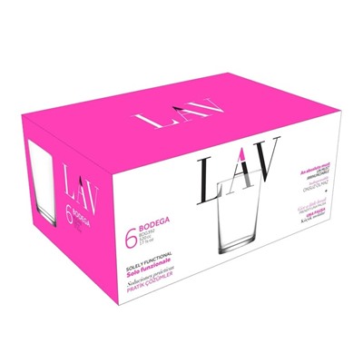Набор стаканов для напитков Lav Bodega, 520 мл, 6 шт