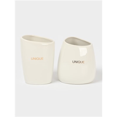 Аксессуары для ванной SAVANNA Stone, 4 предмета: мыльница, дозатор для мыла, 2 стакана, белые