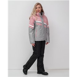 Горнолыжный костюм женский зимний серого цвета 02808Sr