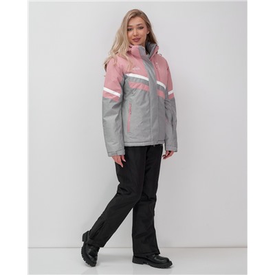 Горнолыжный костюм женский зимний серого цвета 02808Sr