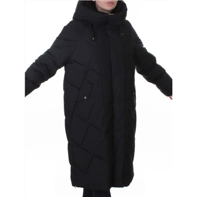 A621 BLACK Пальто зимнее женское (200 гр. холлофайбер)
