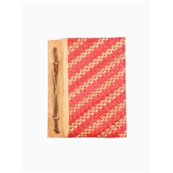 Записная книжка плетёная, 48 листов, 17×22×2 см, бежево-розовая