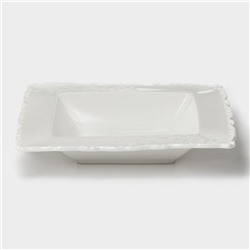 Тарелка глубокая Magistro Kingdom, 340 мл, 22×4 см, квадратная, фарфор, белая