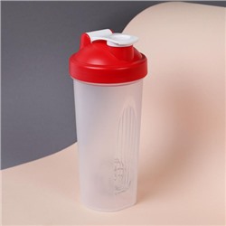 Бутылка/Шейкер SHAKER SHS-600 бело-красная, для спортивного питания 600ML/уп72