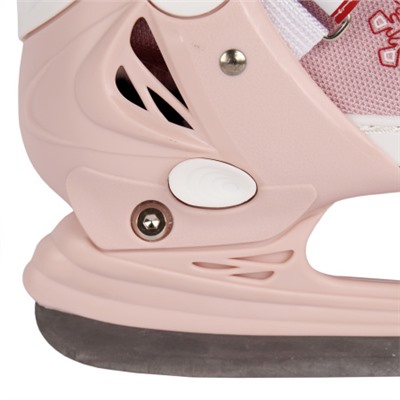 Коньки ледовые раздвижные COMIRON / M /уп 6/ (35-38) розовые