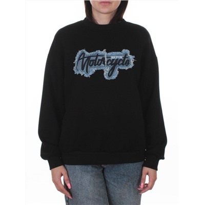 3410 BLACK Свитшот женский (95% хлопок, 5% эластан)