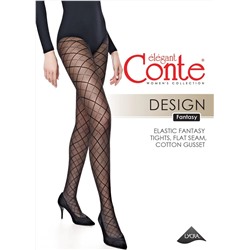 CONTE Design Колготки женские с рисунком «ромбы» и эффектом сетки