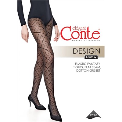 CONTE Design Колготки женские с рисунком «ромбы» и эффектом сетки