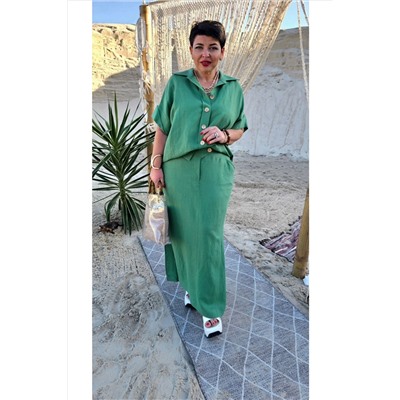 Блуза, юбка Vittoria Queen 24343 зеленый