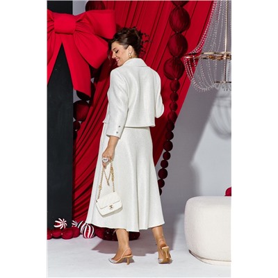 Жакет, юбка Vittoria Queen 27223 молочно-серебристый