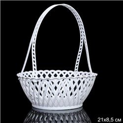 Ваза корзина с ручкой 21x8,5 см / JCA615H /уп 100/ белая